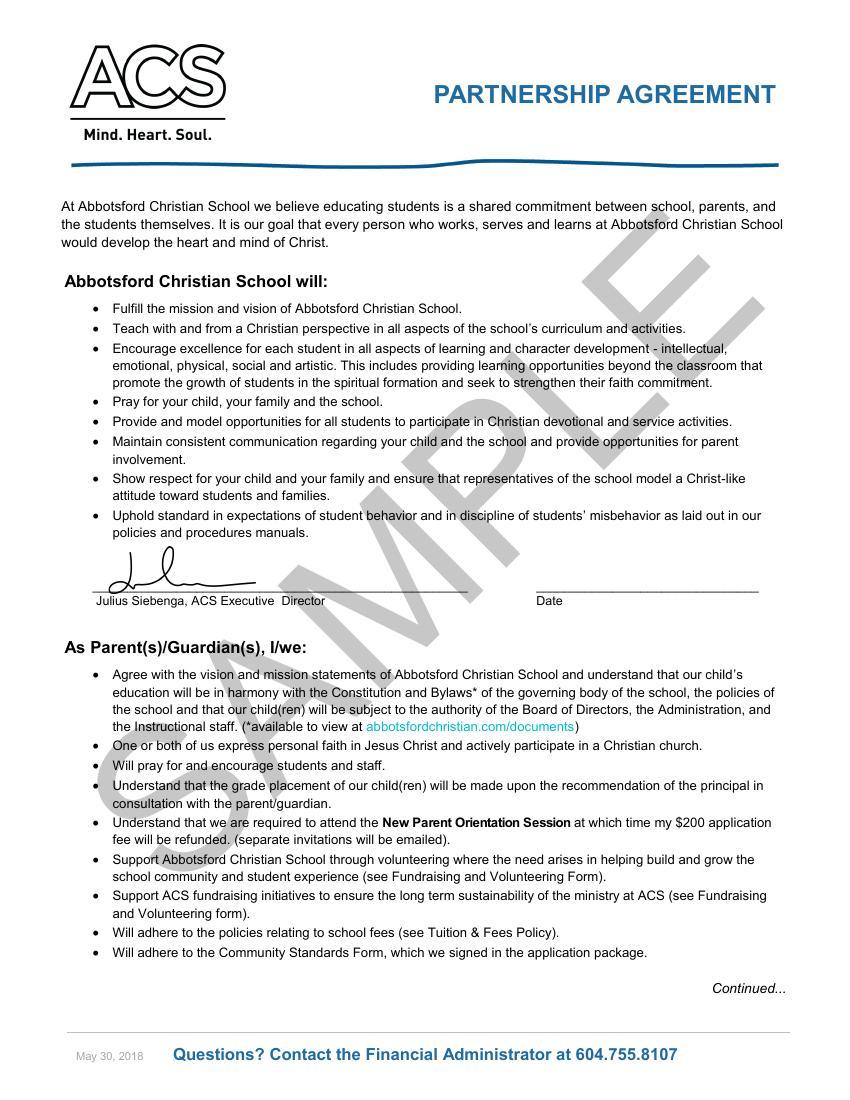 ACS Partnership Agreement   SAMPLE